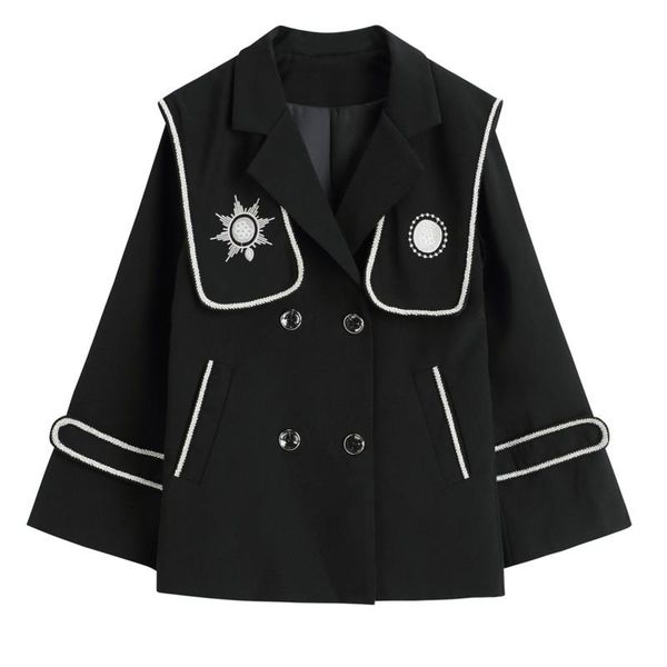 women's jackets ieqj sailor collar suit loose coat women's 2021 autumn temperament long sleeve versatile printed double breasted 3t, Black;brown
women's jackets ieqj sailor collar suit loose coat women's 2021 autumn temperament long sleeve versatile printed double breasted 3t, Black;brown