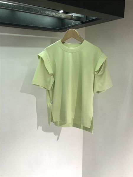 high-end 2021 summer round neck flying sleeves green folded shoulder short-sleeved loose wild t-shirt women women's, White
high-end 2021 summer round neck flying sleeves green folded shoulder short-sleeved loose wild t-shirt women women's, White