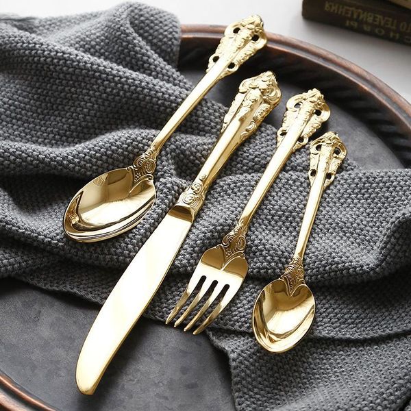 gold fork spoon knife set 5pc svintage cutlery 304 stainless steel tableware embossed dinnerware dinner holiday gift sets
gold fork spoon knife set 5pc svintage cutlery 304 stainless steel tableware embossed dinnerware dinner holiday gift sets