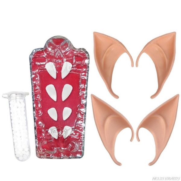 earrings & necklace vampire dentures 1 root canal teeth granule adhesive 2 pairs fairy elf ears halloween horror party cosplay costume prop, Silver
earrings & necklace vampire dentures 1 root canal teeth granule adhesive 2 pairs fairy elf ears halloween horror party cosplay costume prop, Silver