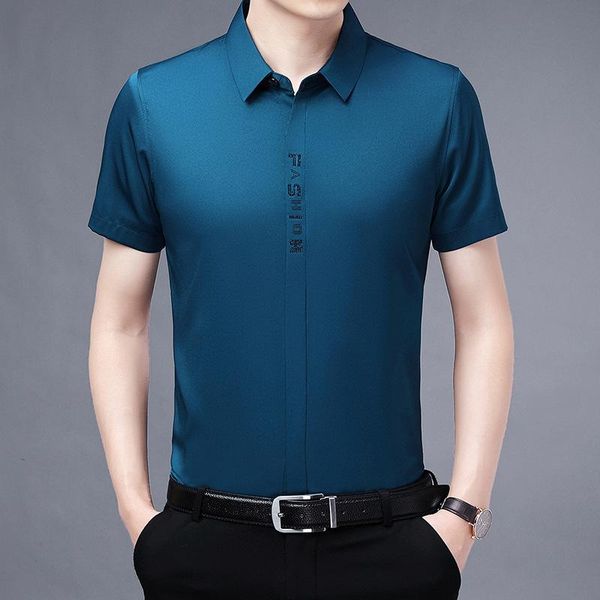 men's casual shirts 2021 summer short sleeve shirt business ice thin loose iron wear, White;black
men's casual shirts 2021 summer short sleeve shirt business ice thin loose iron wear, White;black