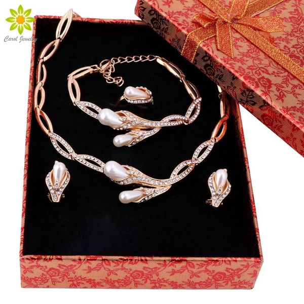 earrings & necklace fine women crystal simulated pearl jewelry sets statement choker set wedding party accessories+gift boxes, Silver 
earrings & necklace fine women crystal simulated pearl jewelry sets statement choker set wedding party accessories+gift boxes, Silver