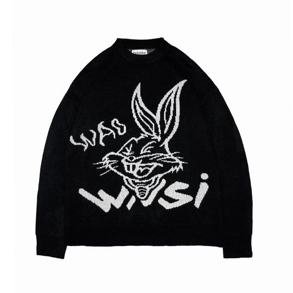 women's sweaters harajuku style jacquard lazy pullover sweater loose retro thick men and women knitted oversized outerwear top, White;black
women's sweaters harajuku style jacquard lazy pullover sweater loose retro thick men and women knitted oversized outerwear top, White;black