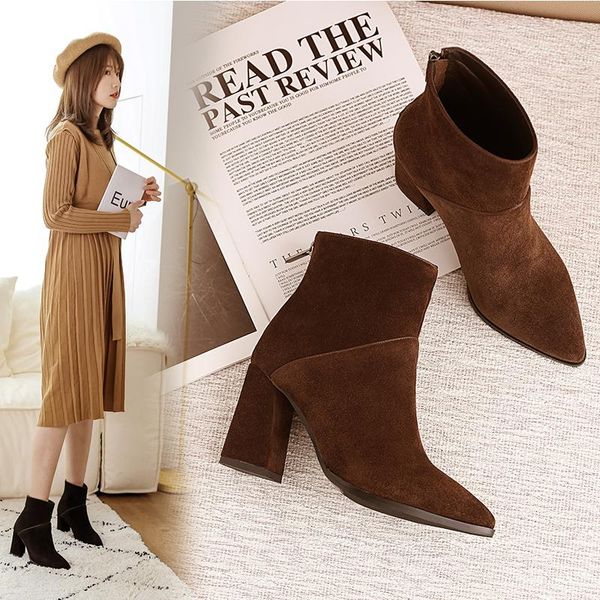 boots women ankle genuine leather plus size 22-26.5 cm feet length pointed toe side zipper winter shoes, Black
boots women ankle genuine leather plus size 22-26.5 cm feet length pointed toe side zipper winter shoes, Black