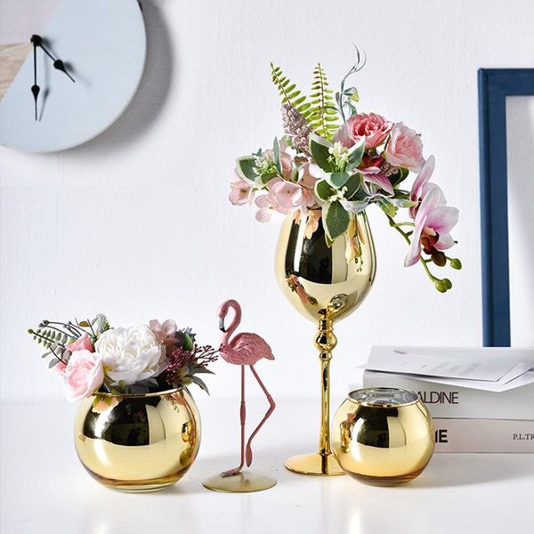 nordic style creative home decoration luxury wine glass shape vase golden goblet ornaments living room flower pot vases
nordic style creative home decoration luxury wine glass shape vase golden goblet ornaments living room flower pot vases