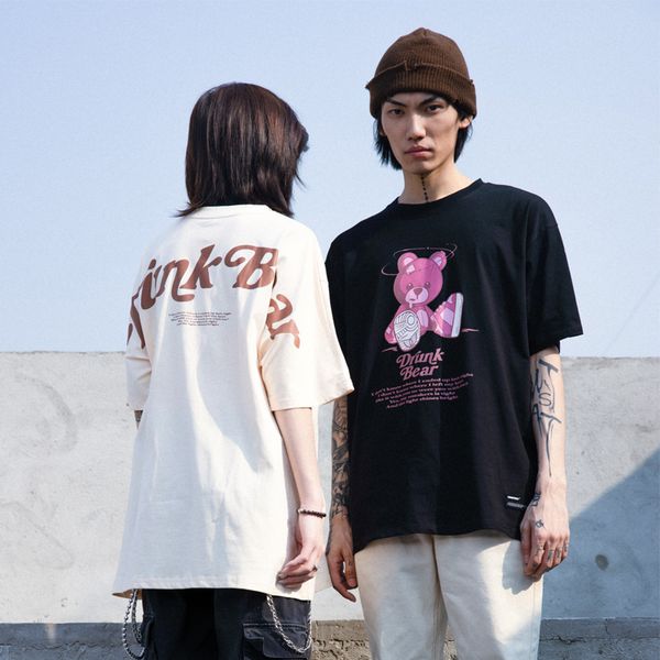 vamtac 2021 spring summer new style simple cartoon letter print street lovers loose casual short sleeve, White;black
vamtac 2021 spring summer new style simple cartoon letter print street lovers loose casual short sleeve, White;black