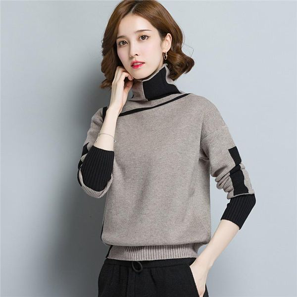 women's sweaters winter fashion women color matching turtleneck sweater female long sleeve chic elegant ladies jumpers pull femme, White;black
women's sweaters winter fashion women color matching turtleneck sweater female long sleeve chic elegant ladies jumpers pull femme, White;black