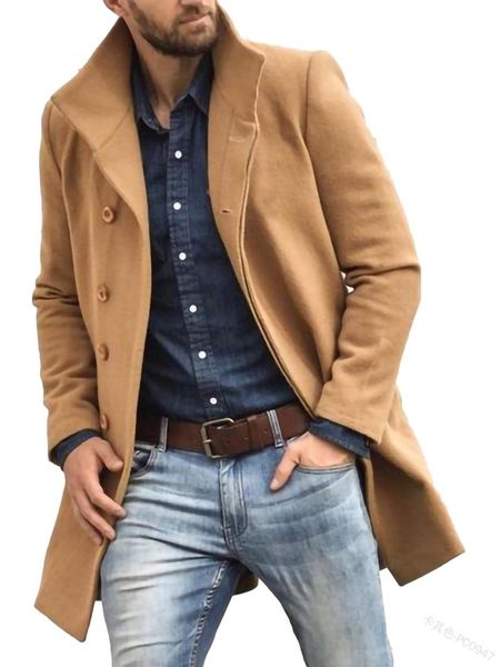men's trench coats men long fashion winter autumn sleeve stand collar coat solid color button, Tan;black
men's trench coats men long fashion winter autumn sleeve stand collar coat solid color button, Tan;black