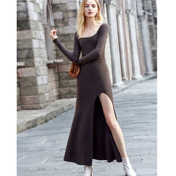 ael spring hight split jersey sweater dress knitted bodycon maxi elegant slim fashion long dresses 211220, Black;gray
ael spring hight split jersey sweater dress knitted bodycon maxi elegant slim fashion long dresses 211220, Black;gray