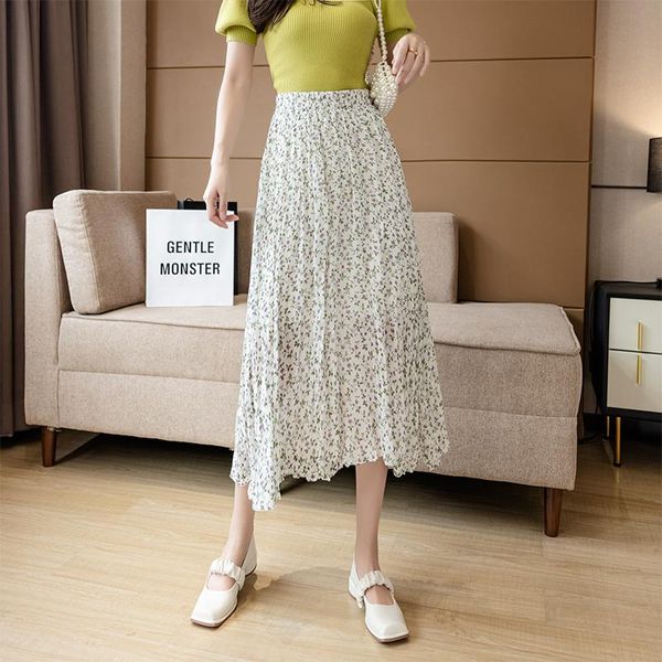 skirts summer pleated skirt ladies loose high waist floral print a-line chiffon midi fashion korean style long for women, Black
skirts summer pleated skirt ladies loose high waist floral print a-line chiffon midi fashion korean style long for women, Black