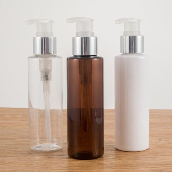 6ps 250ml plastic lotion bottles with silver clear treatment pump for shampoo refillable home reuse storage & jars
6ps 250ml plastic lotion bottles with silver clear treatment pump for shampoo refillable home reuse storage & jars