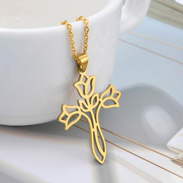 pendant necklaces likgreat vintage hollow necklace for women flower cross gold stainless steel charm link chain choker jewelry, Silver
pendant necklaces likgreat vintage hollow necklace for women flower cross gold stainless steel charm link chain choker jewelry, Silver