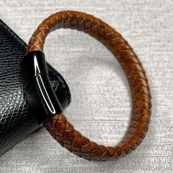 charm bracelets vintage men brown genuine leather bracelet stainless steel magnetic clasp for male jewelry wrist band gifts sp0020, Golden;silver
charm bracelets vintage men brown genuine leather bracelet stainless steel magnetic clasp for male jewelry wrist band gifts sp0020, Golden;silver