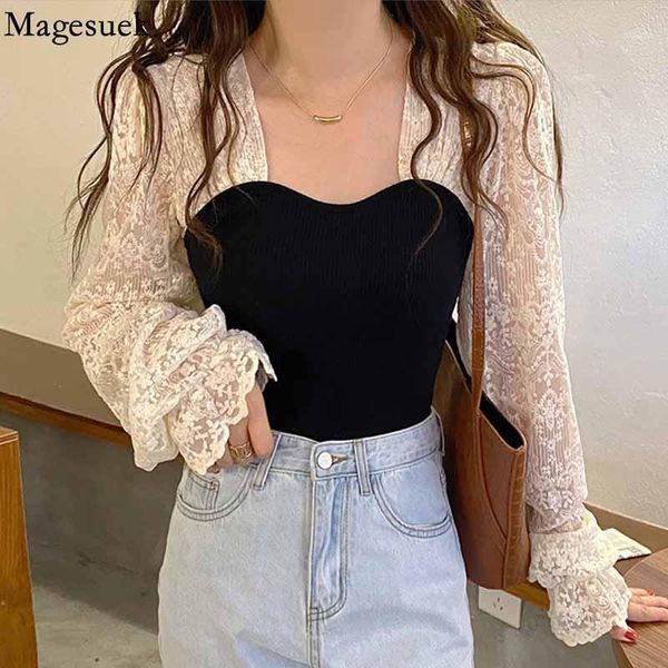 women's blouses & shirts crochet flower vintage shirt square collar embroidered elegant blouse women patchwork knitted lace sweet woman, White
women's blouses & shirts crochet flower vintage shirt square collar embroidered elegant blouse women patchwork knitted lace sweet woman, White