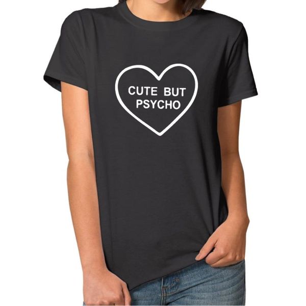 women's t-shirt cute but psycho heart t-shirts for women fashion harajuku funny cotton t shirt regular o-neck female plus size casual, White
women's t-shirt cute but psycho heart t-shirts for women fashion harajuku funny cotton t shirt regular o-neck female plus size casual, White