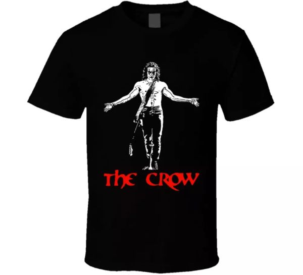 the crow brandon lee movie classic cult film fan t shirt, White;black