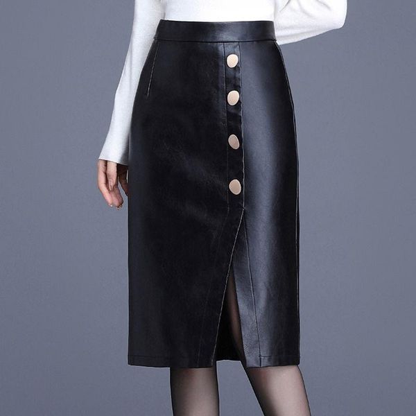 skirts 2021 spring summer womens high waist placket buttons black pu leather pencil skirt , fall korean office ladies slim 5xl
skirts 2021 spring summer womens high waist placket buttons black pu leather pencil skirt , fall korean office ladies slim 5xl