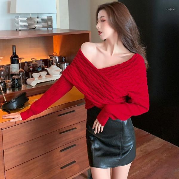 autumn winter women pullover v-neck off shoulder sweater knitted stylish casual korean female jumpers women's sweaters, White;black
autumn winter women pullover v-neck off shoulder sweater knitted stylish casual korean female jumpers women's sweaters, White;black