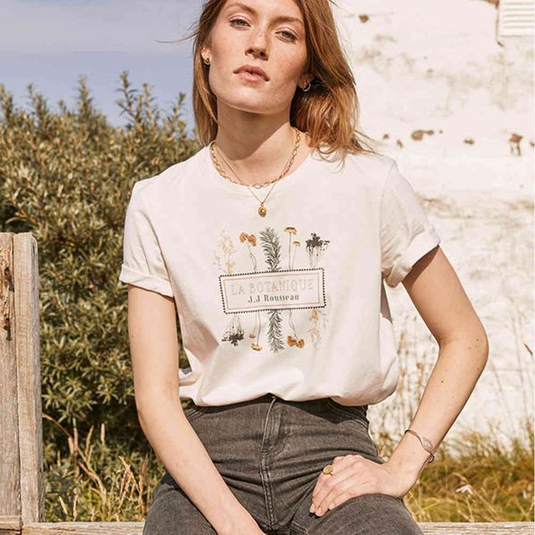 t shirt plant pattern women letter print short sleeve round collar casual cotton t shirt chic elegant retro vintage tee, White
t shirt plant pattern women letter print short sleeve round collar casual cotton t shirt chic elegant retro vintage tee, White