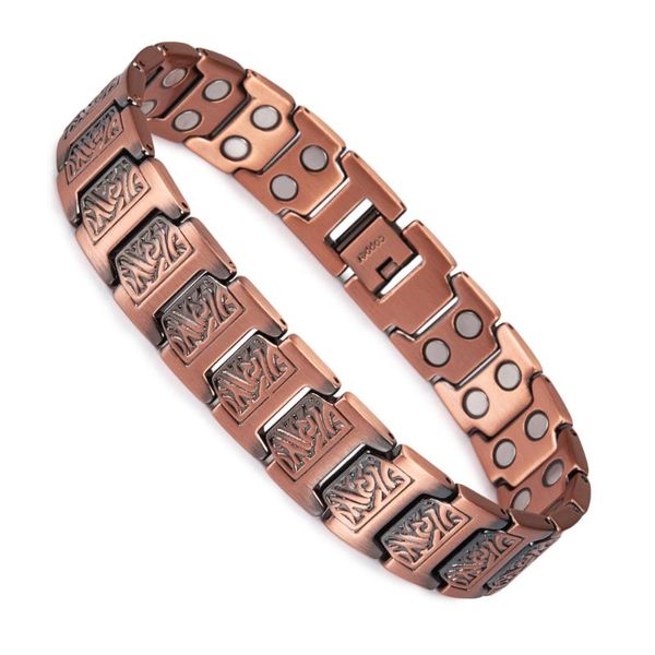 link, chain pure copper magnetic bracelet male viking vintage wrist band for men arthritis, Black
link, chain pure copper magnetic bracelet male viking vintage wrist band for men arthritis, Black