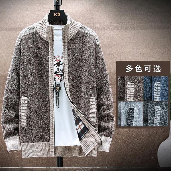 men's sweaters fall/winter patchwork sweater warm coat cradle padded wool knitwear casual zip jacket cardigan, White;black
men's sweaters fall/winter patchwork sweater warm coat cradle padded wool knitwear casual zip jacket cardigan, White;black