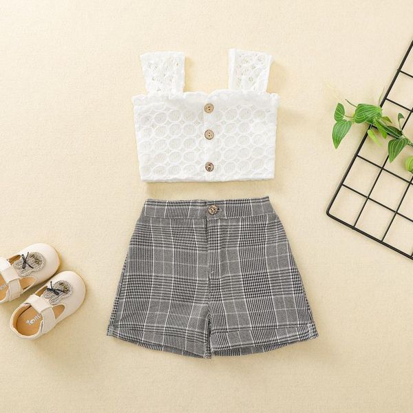 clothing sets toddler baby girls lace square collar sleeveless high waist plaid shorts 2pcs outfits cute summer for 1-4years, White
clothing sets toddler baby girls lace square collar sleeveless high waist plaid shorts 2pcs outfits cute summer for 1-4years, White