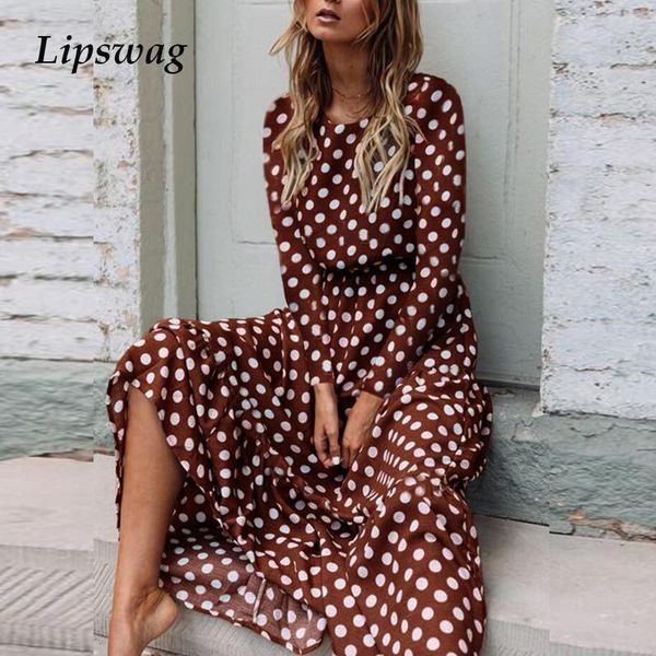 casual dresses lipswag women print polka dot ruffles boho maxi dress autumn winter o-neck party fashion long sleeve, Black;gray
casual dresses lipswag women print polka dot ruffles boho maxi dress autumn winter o-neck party fashion long sleeve, Black;gray