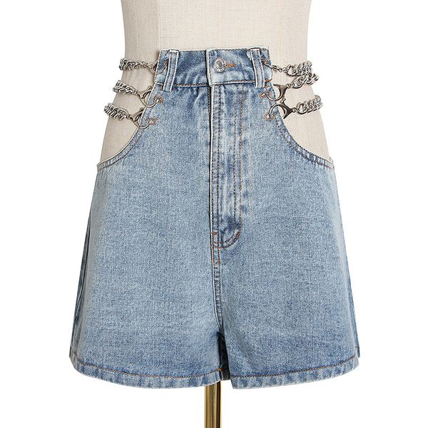 women's shorts runway women summer club chain high waist denim hollow a word wide leg tide clothes kxyf, White;black
women's shorts runway women summer club chain high waist denim hollow a word wide leg tide clothes kxyf, White;black