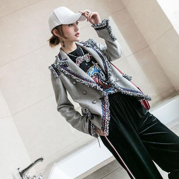 women's jackets jacket tweed tassel wool coat for women 2021 autumn winter runway fashion female short slim, Black;brown
women's jackets jacket tweed tassel wool coat for women 2021 autumn winter runway fashion female short slim, Black;brown