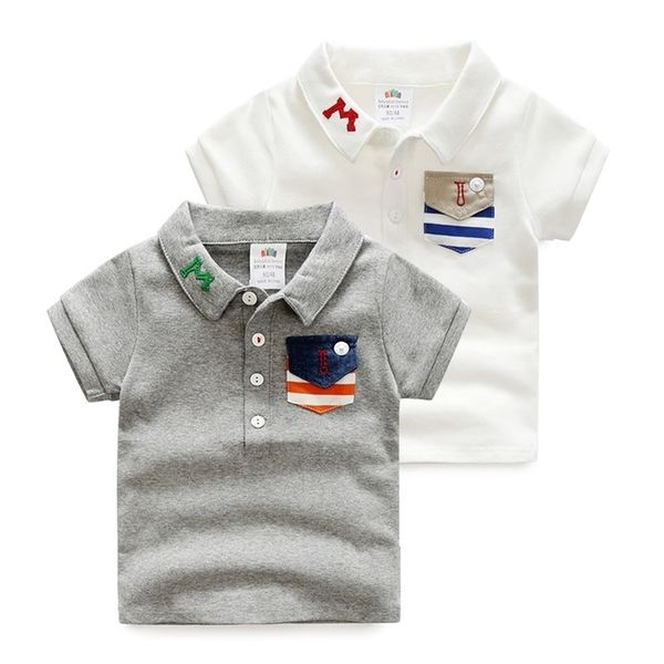 baby childrens clothing casual cotton short sleeve turn-down collar gray white solid color pocket kids little boys t shirts 210701, Blue
baby childrens clothing casual cotton short sleeve turn-down collar gray white solid color pocket kids little boys t shirts 210701, Blue