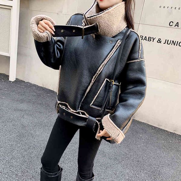 Women's Jackets Autumn Winter Women Faux Lamb Leather Jacket with Belt Streetwear Female Moto Biker Black Pu Short Coat Outwear YFVS, Black;brown
Women's Jackets Autumn Winter Women Faux Lamb Leather Jacket with Belt Streetwear Female Moto Biker Black Pu Short Coat Outwear YFVS, Black;brown