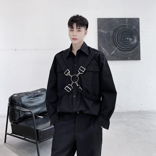 men's casual shirts pink blue red black white men shirt harajuku techwear style long sleeve women oversized fashion blouse chemise homm, White;black
men's casual shirts pink blue red black white men shirt harajuku techwear style long sleeve women oversized fashion blouse chemise homm, White;black