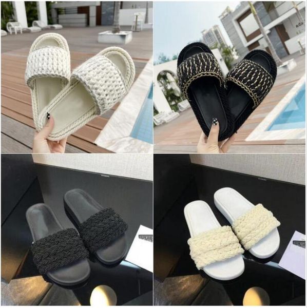 2022 mules women braided knit slippers designer luxury women outdoor shoes black white lady slides beach casual
2022 mules women braided knit slippers designer luxury women outdoor shoes black white lady slides beach casual