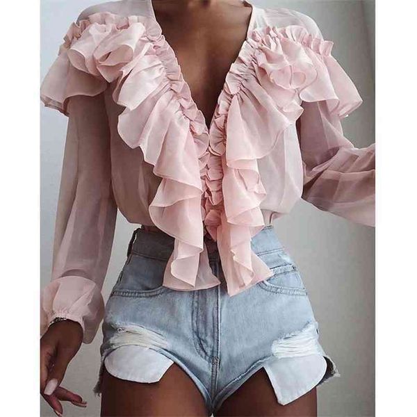 kayotuas women blouse chiffon solid color v-neck ruffle trim ladies casual long sleeve shirt loose female streetwear 210522, White
kayotuas women blouse chiffon solid color v-neck ruffle trim ladies casual long sleeve shirt loose female streetwear 210522, White