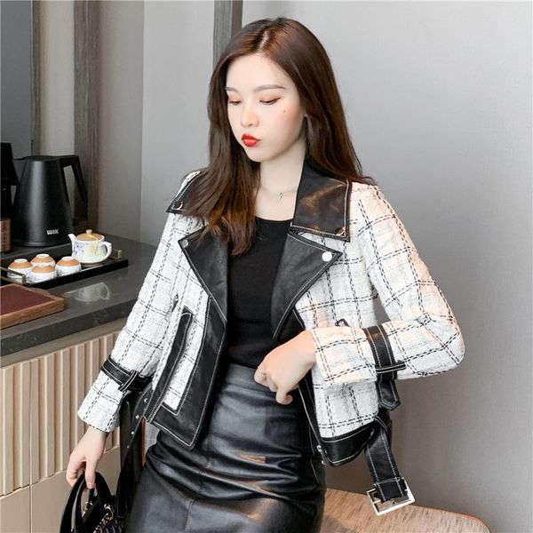 women's wool & blends small fashion leather jacket style fall / winter 2021 fragrance tweed, Black
women's wool & blends small fashion leather jacket style fall / winter 2021 fragrance tweed, Black