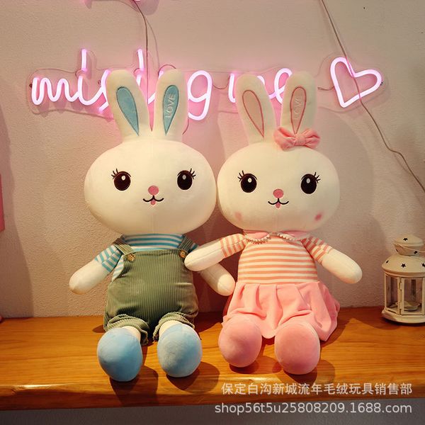 cute rabbit plush toy little white doll girl large size bed pillow
