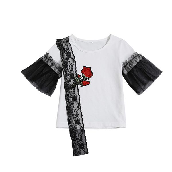 new fashion embroidery floral white baby girls t shirt lace short sleeve embroidered flower t-shirt for girls clothing
new fashion embroidery floral white baby girls t shirt lace short sleeve embroidered flower t-shirt for girls clothing