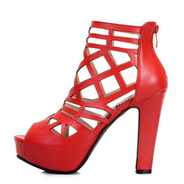 autumn summer ankle boots for women pu leather high heels short platform cut-outs black red white party shoes large size
autumn summer ankle boots for women pu leather high heels short platform cut-outs black red white party shoes large size