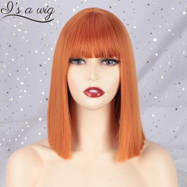 synthetic wigs i's a wig short straight orange with bangs black red pink purple color for women cosplay heat resistant fiber
synthetic wigs i's a wig short straight orange with bangs black red pink purple color for women cosplay heat resistant fiber