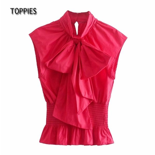 fashion sleeveless big bow tie blouses red peplum elegant ladies slim ruffles hem shirts 210421, White
fashion sleeveless big bow tie blouses red peplum elegant ladies slim ruffles hem shirts 210421, White