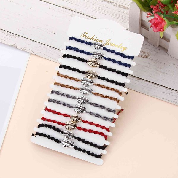 hand woven solid color wax shell bracelet children's hand rope 12pcs / card, Golden;silver
hand woven solid color wax shell bracelet children's hand rope 12pcs / card, Golden;silver