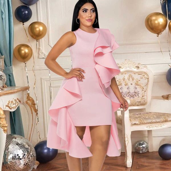 pink dress o neck sleeveless ruffles irregular bodycon cocktail evening birthday party african gowns dresses for women 2021, Black
pink dress o neck sleeveless ruffles irregular bodycon cocktail evening birthday party african gowns dresses for women 2021, Black