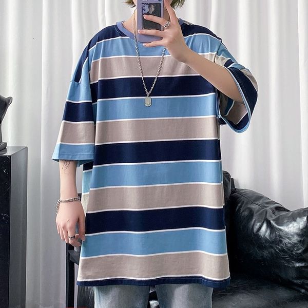 men's t-shirts summer cotton short-sleeved t-shirt fashion hit color casual t shirt men streetwear korean loose striped tshirt men, White;black
men's t-shirts summer cotton short-sleeved t-shirt fashion hit color casual t shirt men streetwear korean loose striped tshirt men, White;black