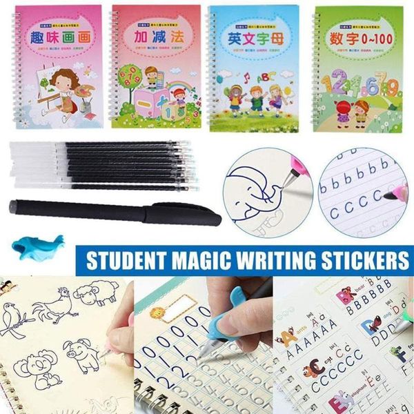 magic calligraphy reused multi-style simple hand lettering writing practice book groove copybook pen holder refills, Black;red
magic calligraphy reused multi-style simple hand lettering writing practice book groove copybook pen holder refills, Black;red