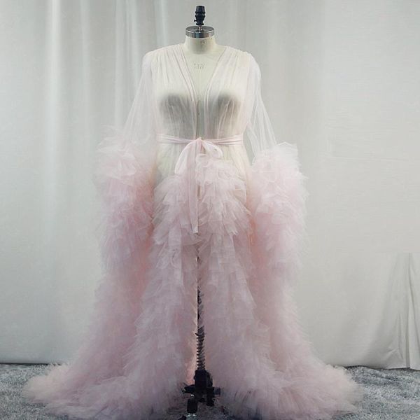 wraps & jackets rsj149 light pink fluffy tulle maternity robe see through ruffles sweep train dressing gown 2021 poshoot dress, White
wraps & jackets rsj149 light pink fluffy tulle maternity robe see through ruffles sweep train dressing gown 2021 poshoot dress, White