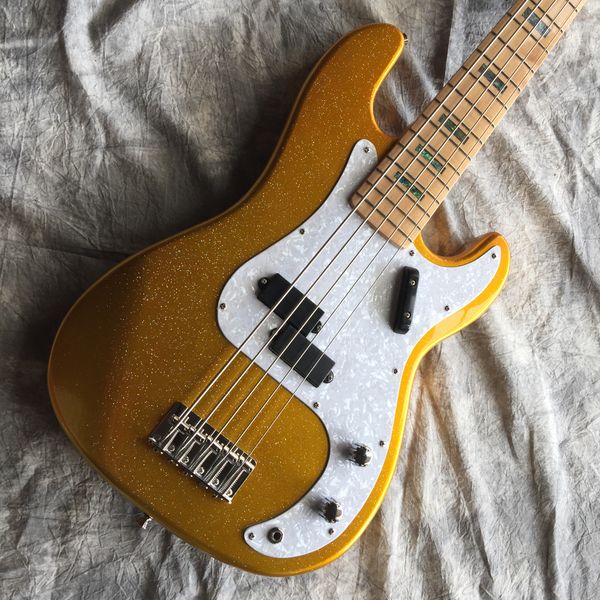 factory 5 strings bass electric guitar body basswood fingerboard maple inlays shell pearl pick guard matt yellow
factory 5 strings bass electric guitar body basswood fingerboard maple inlays shell pearl pick guard matt yellow