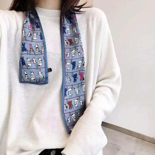 korean long small silk scarf spring, summer and autumn decoration variety tie wrap fashion streamer scarves, Blue;gray
korean long small silk scarf spring, summer and autumn decoration variety tie wrap fashion streamer scarves, Blue;gray