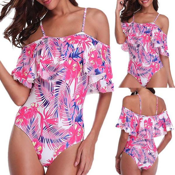 women's swimwear klv 2021 ly women one piece vintage off shoulder flounce ruffled printed monokini swimsuits 12.7, White;black
women's swimwear klv 2021 ly women one piece vintage off shoulder flounce ruffled printed monokini swimsuits 12.7, White;black