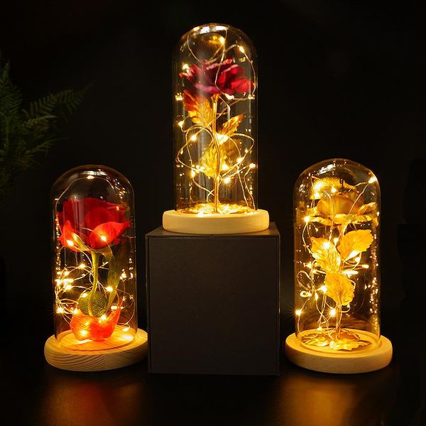 24k gold foil rose flower little prince glass cover with led light valentine's day christmas gift decorations for home decorative objec
24k gold foil rose flower little prince glass cover with led light valentine's day christmas gift decorations for home decorative objec