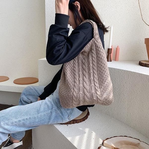 evening bags boolar winter tote bag japanese wool sweater soft knit shoulder simple casual style storage student female
evening bags boolar winter tote bag japanese wool sweater soft knit shoulder simple casual style storage student female